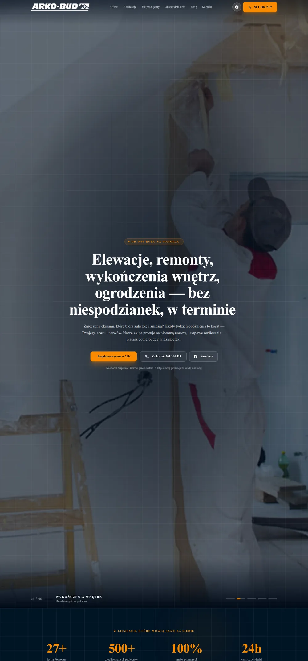 ARKO-BUD — screenshot strony
